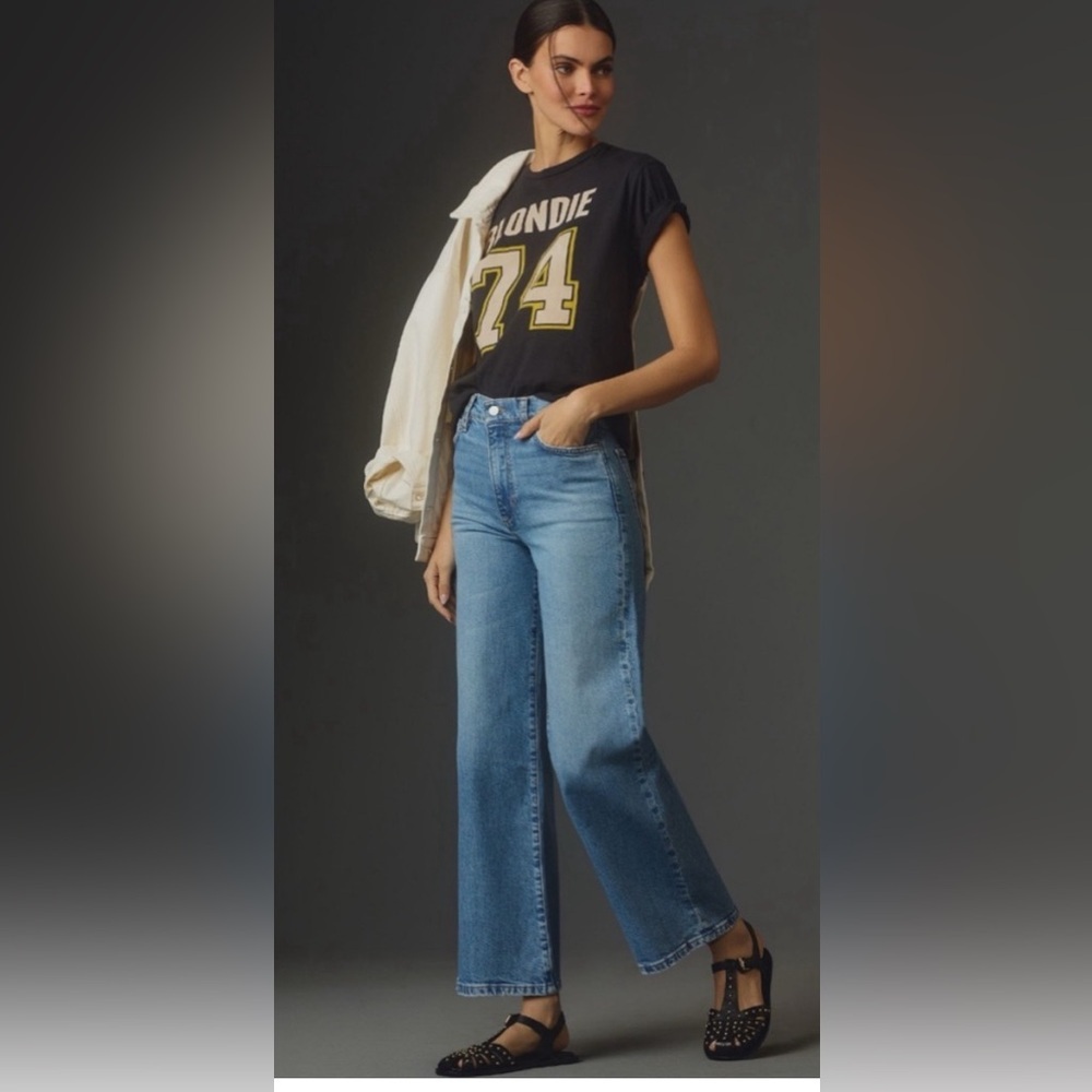 Anthropologie X Joe's Jeans | The Mia High Rise Wide Leg Frayed Hem Size 32/14